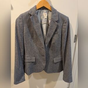 J. Crew Women's Herringbone Blue Blazer
